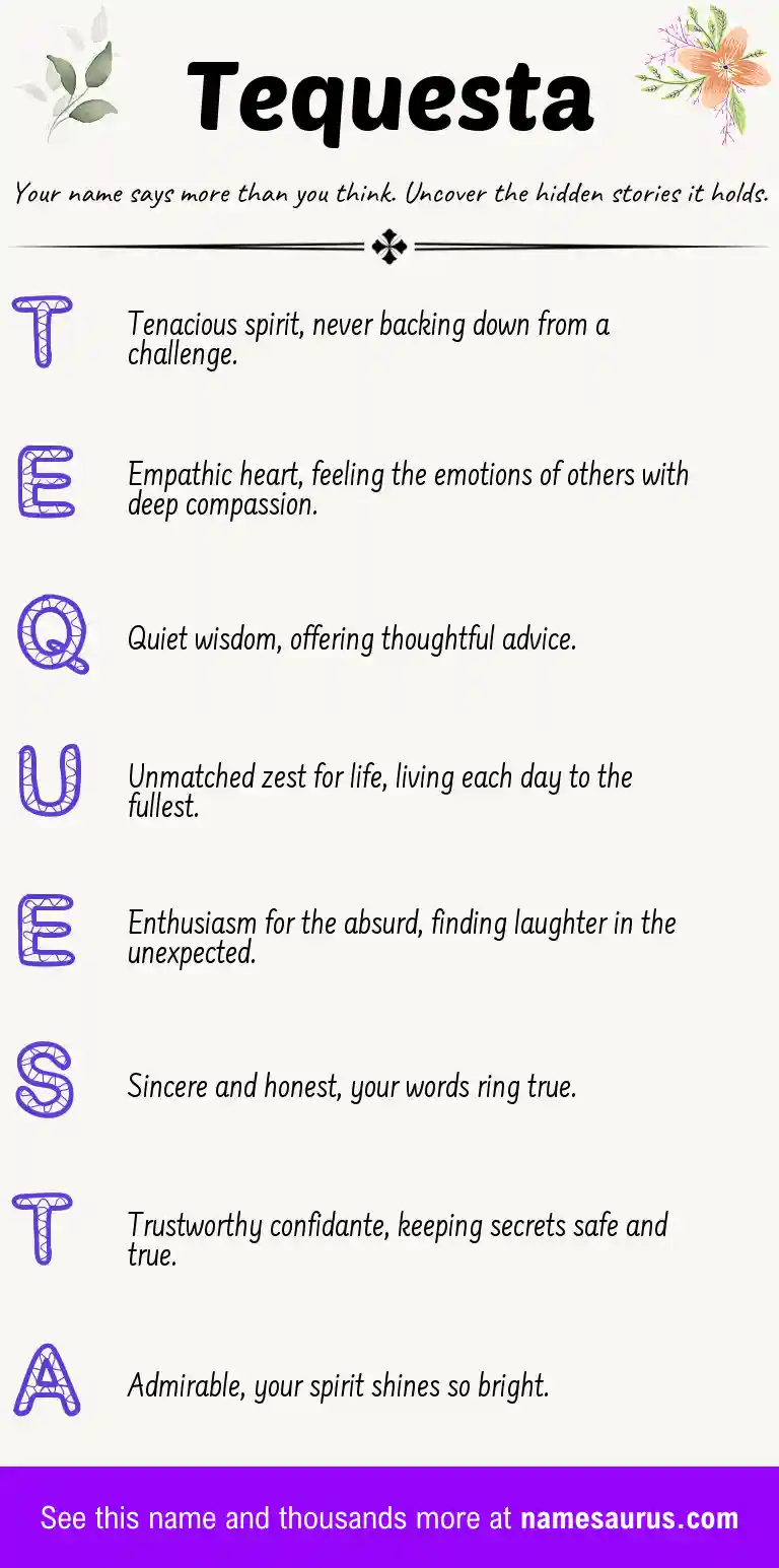 Acrostic poem about Tequesta.
