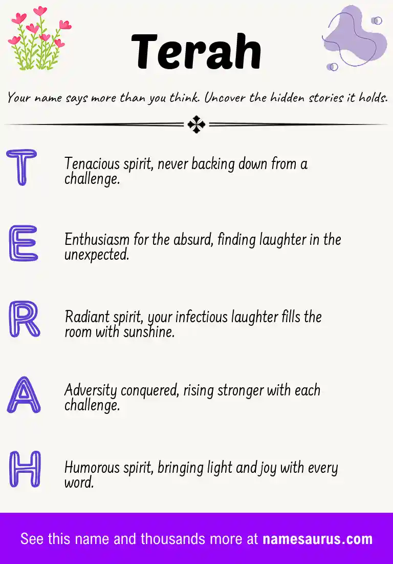 Acrostic poem about Terah.