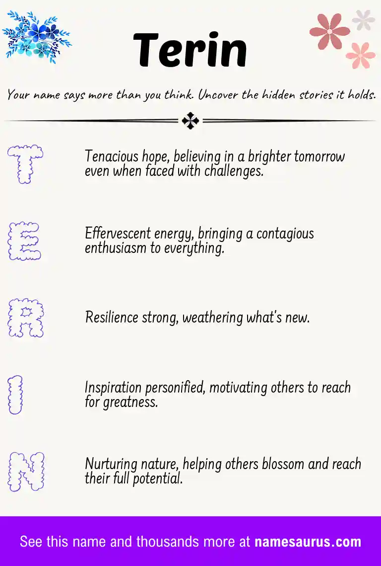 Acrostic poem about Terin.