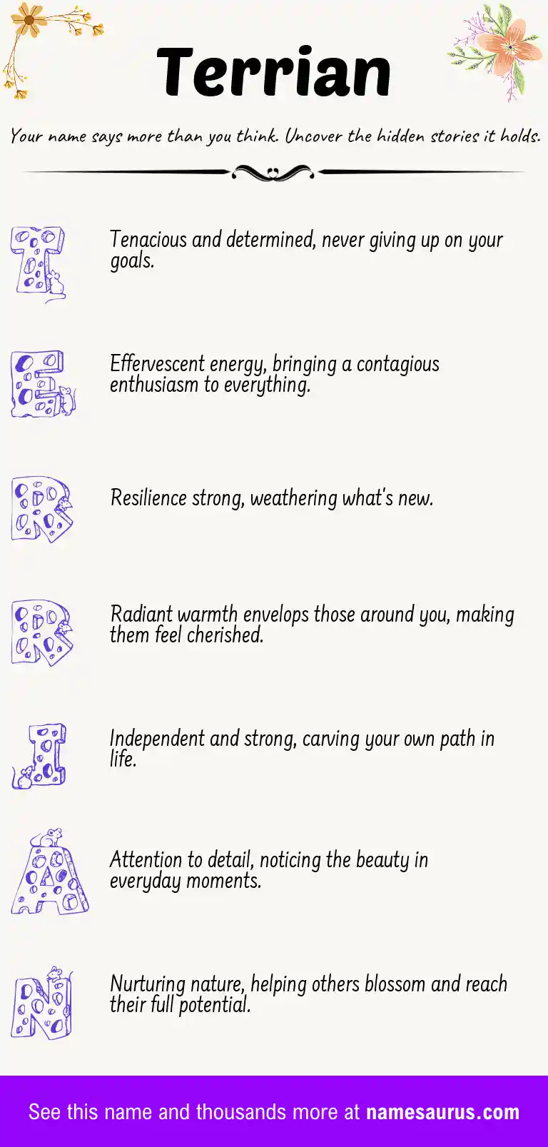 Acrostic poem about Terrian.