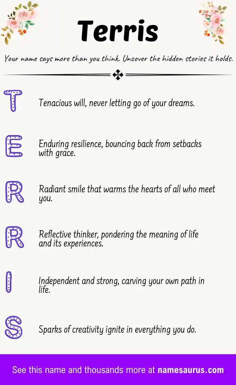 Acrostic poem about Terris.