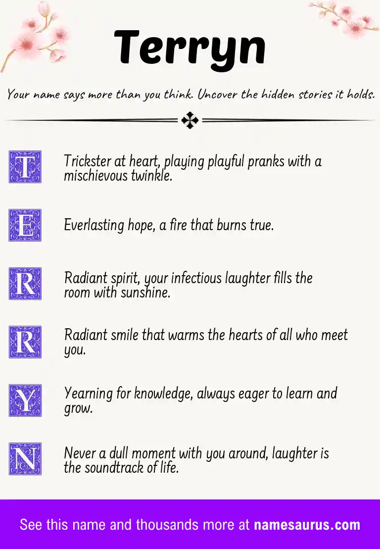 Acrostic poem about Terryn.