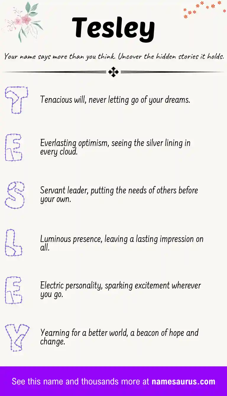 Acrostic poem about Tesley.
