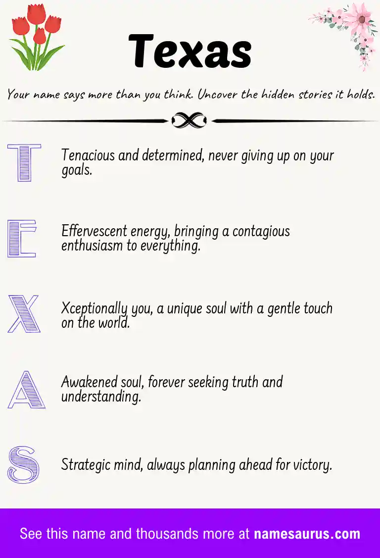 Acrostic poem about Texas.