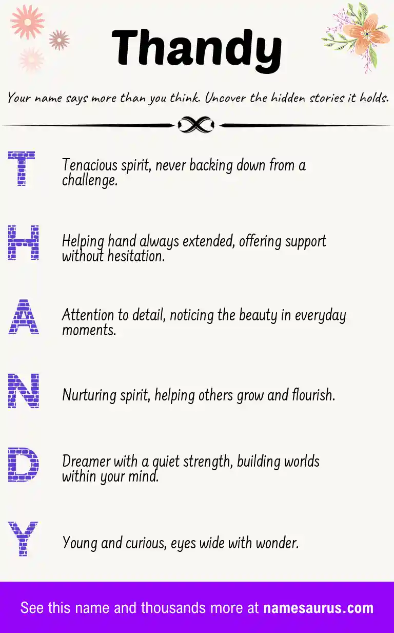 Acrostic poem about Thandy.