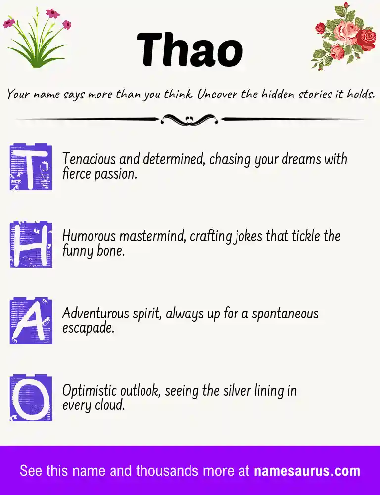 Acrostic poem about Thao.