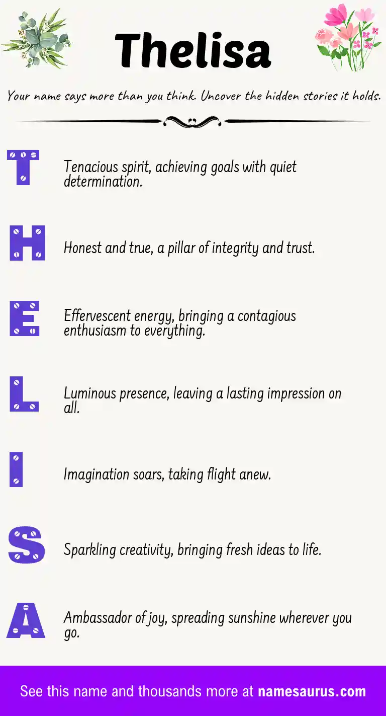 Acrostic poem about Thelisa.