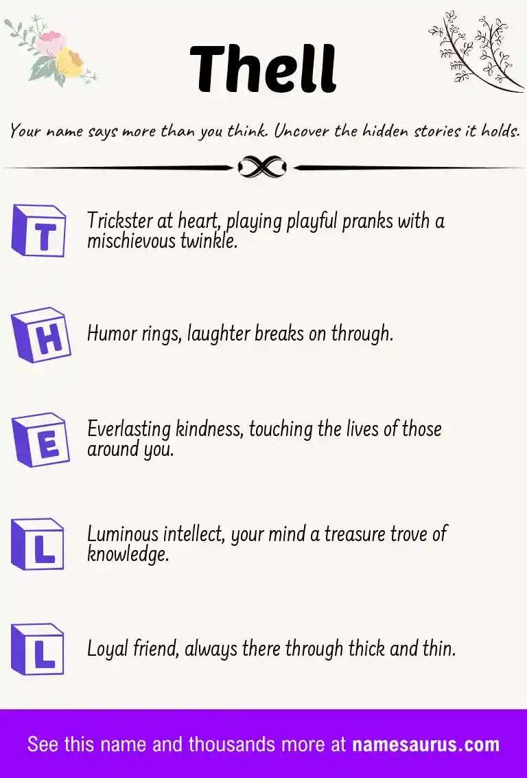 Acrostic poem about Thell.