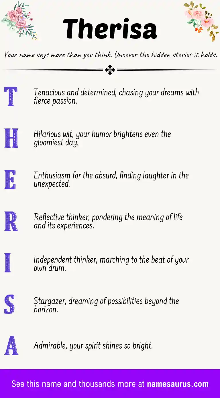 Acrostic poem about Therisa.