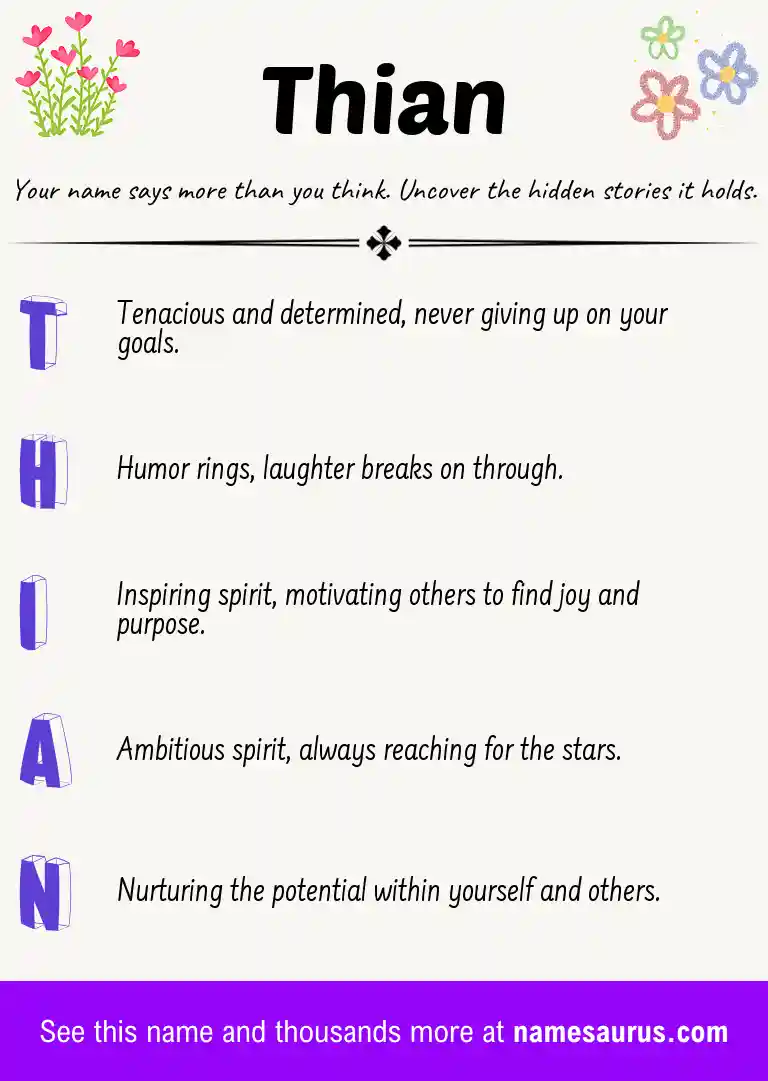Acrostic poem about Thian.