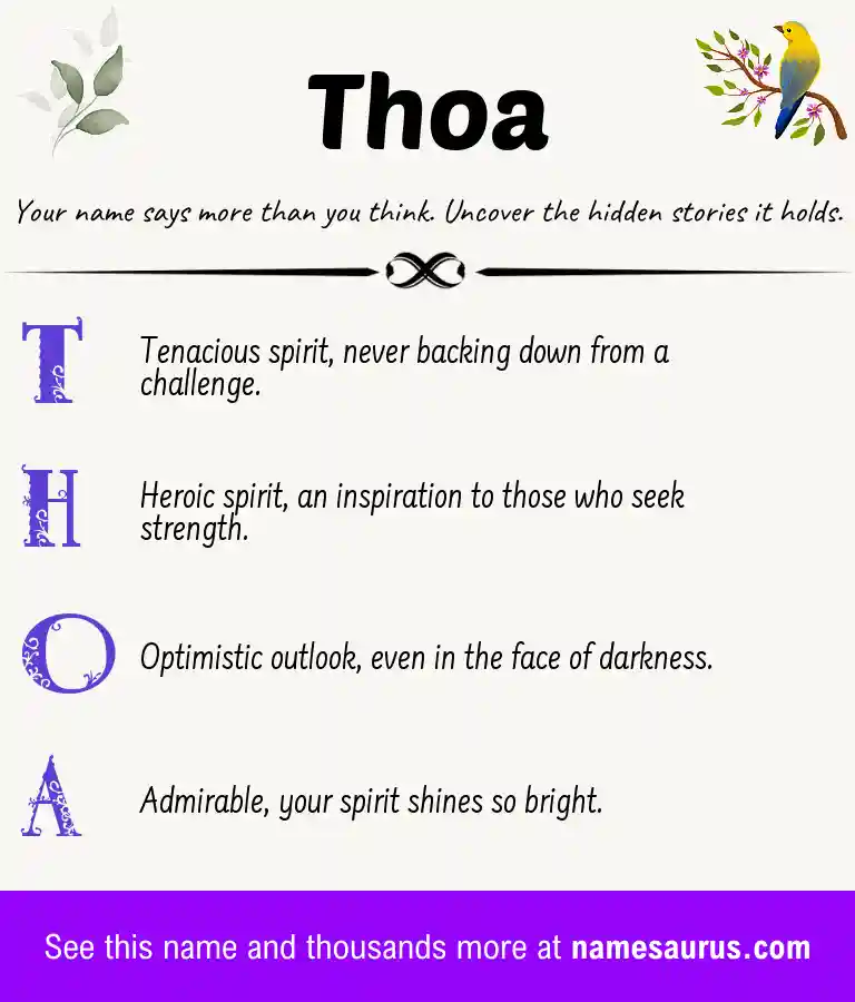 Acrostic poem about Thoa.