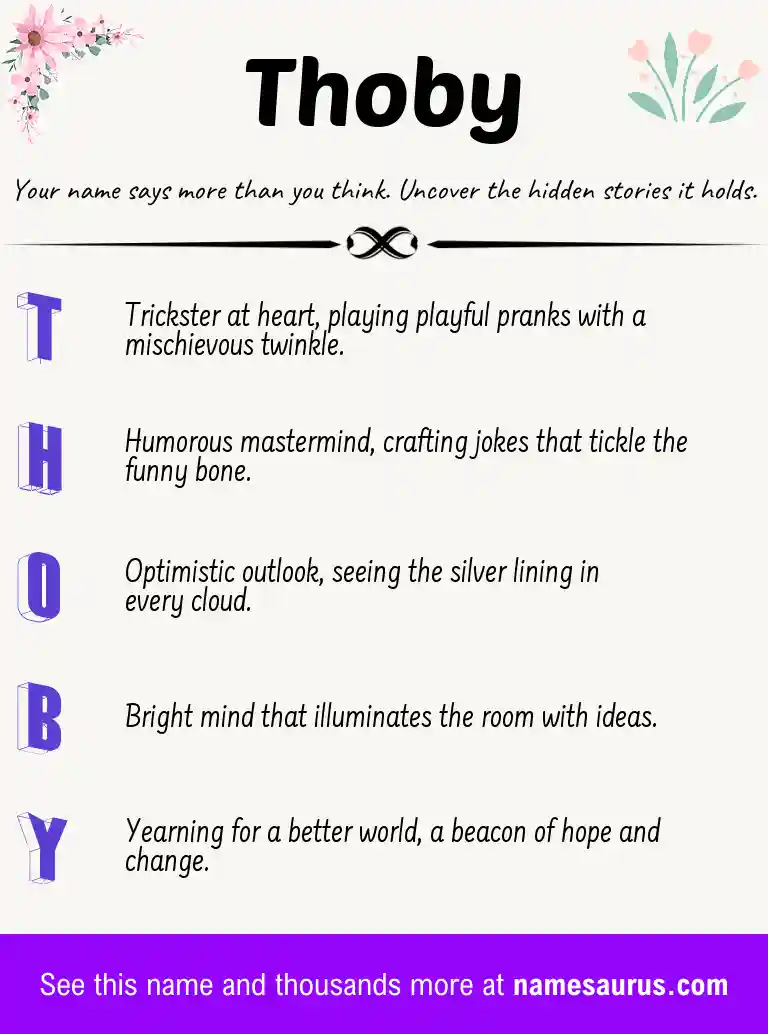 Acrostic poem about Thoby.