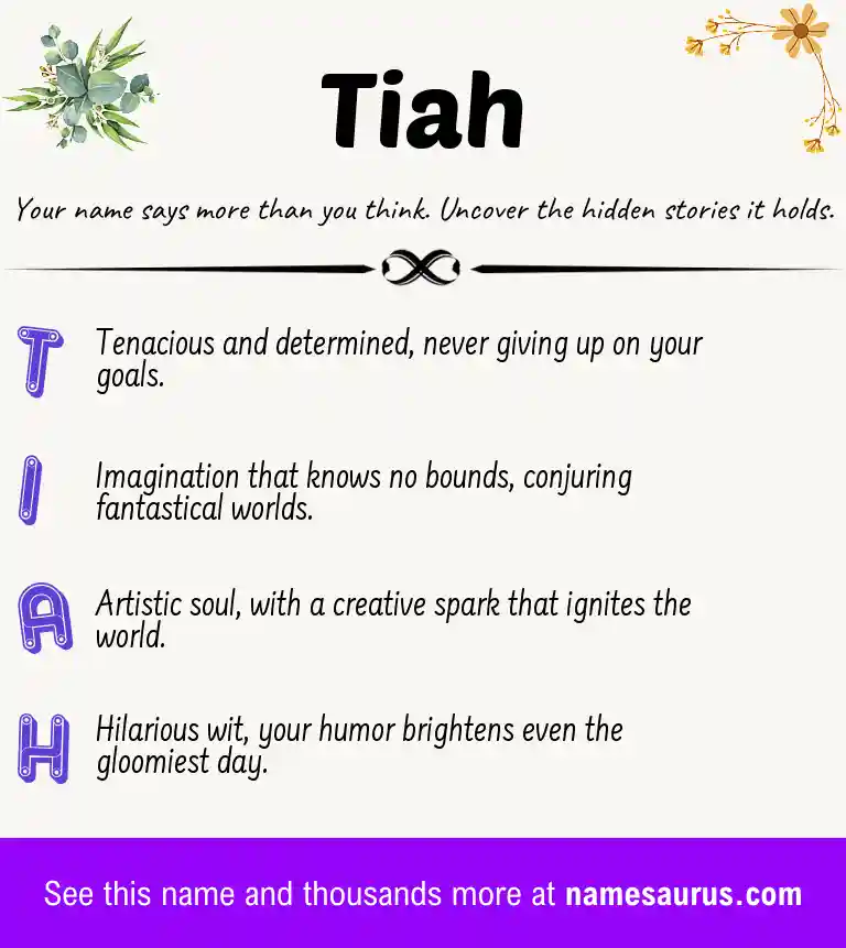 Acrostic poem about Tiah.