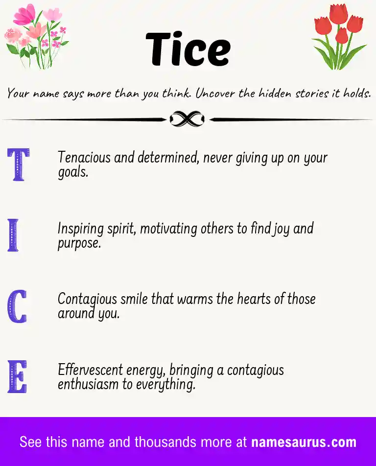 Acrostic poem about Tice.
