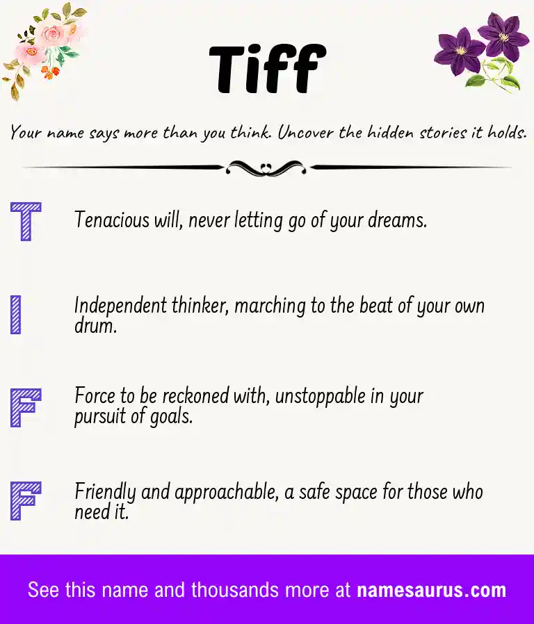 Acrostic poem about Tiff.