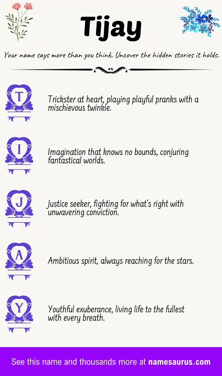 Acrostic poem about Tijay.