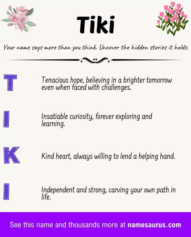 Acrostic poem about Tiki.