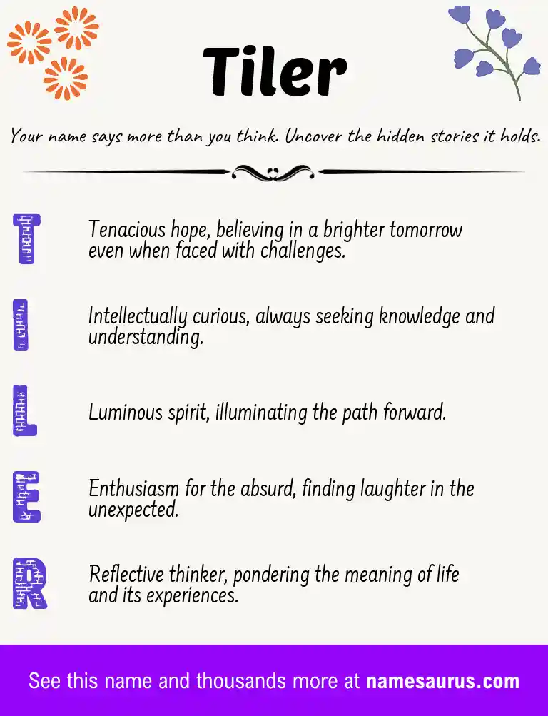 Acrostic poem about Tiler.