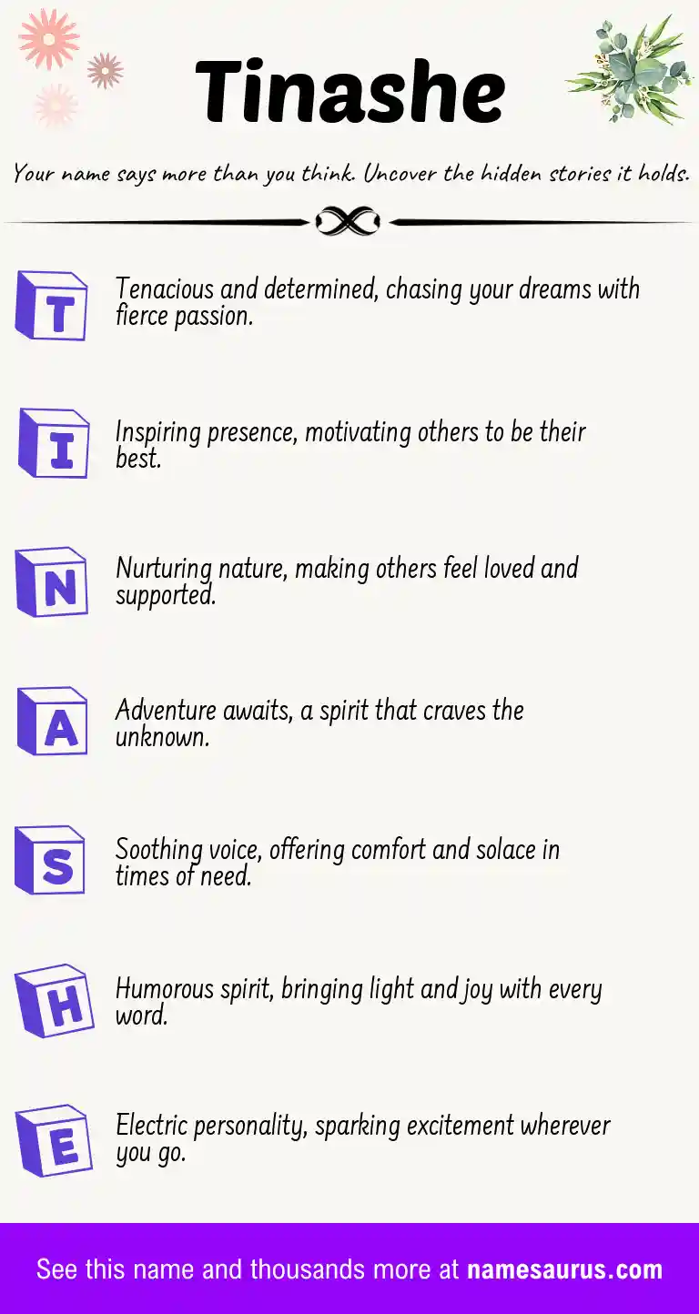 Acrostic poem about Tinashe.