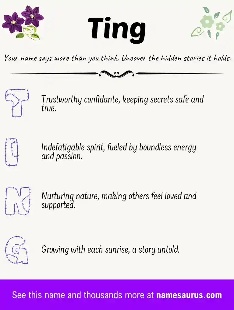 Acrostic poem about Ting.
