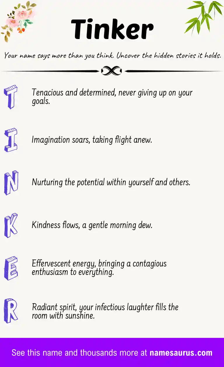 Acrostic poem about Tinker.