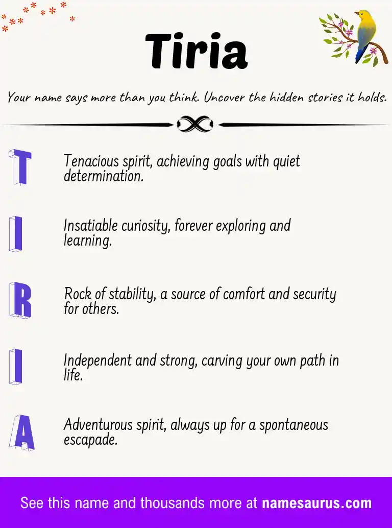 Acrostic poem about Tiria.