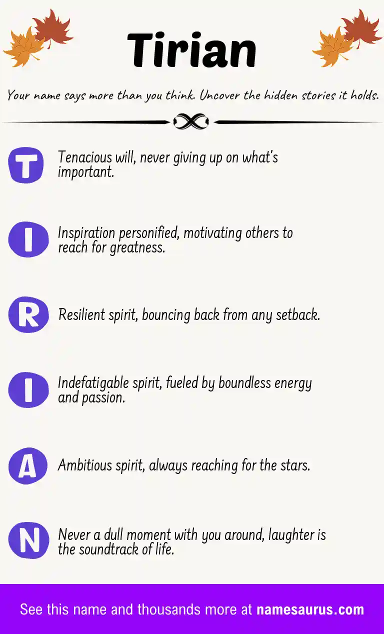 Acrostic poem about Tirian.