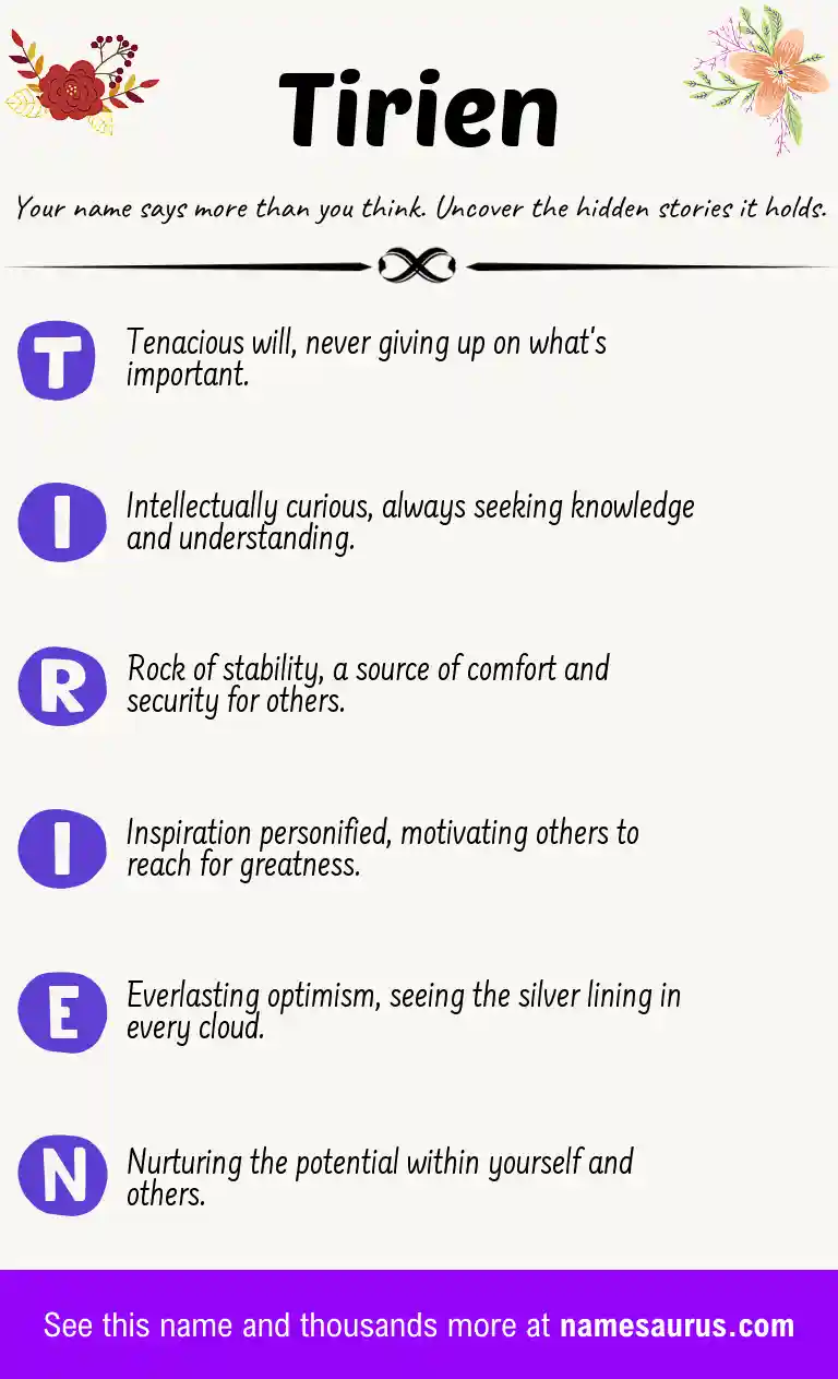 Acrostic poem about Tirien.