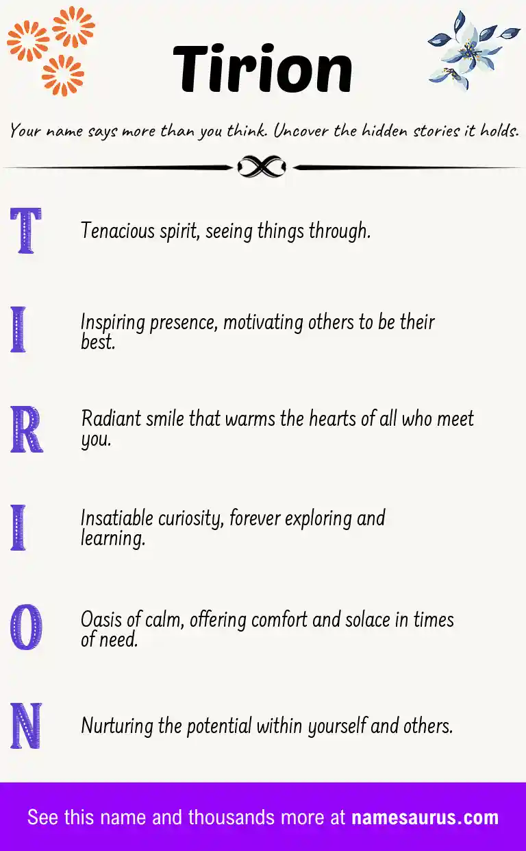 Acrostic poem about Tirion.