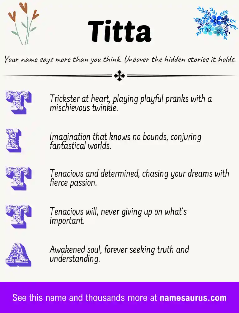 Acrostic poem about Titta.