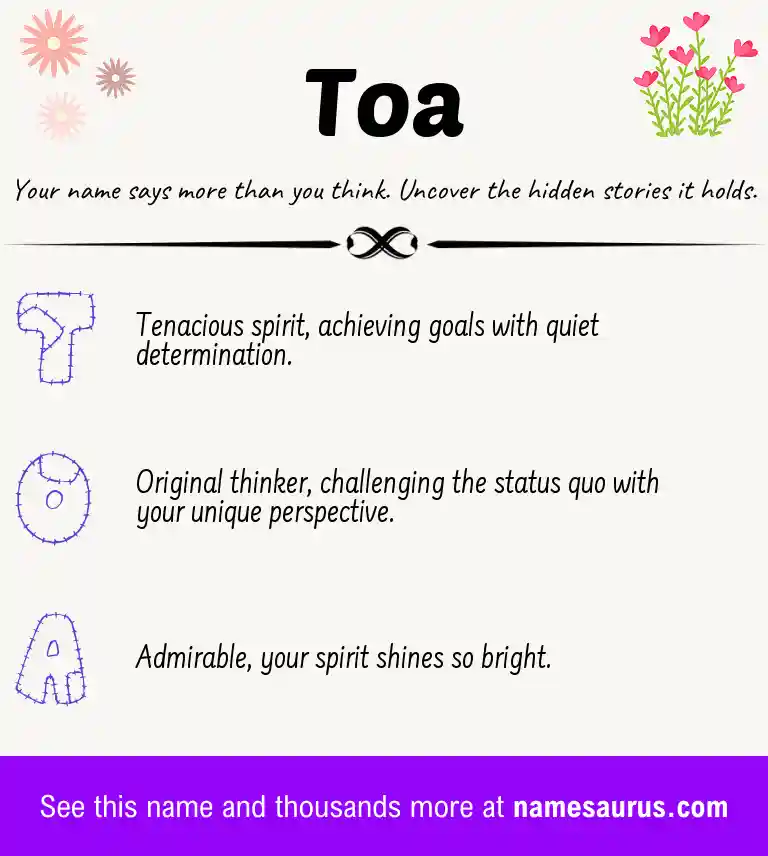 Acrostic poem about Toa.