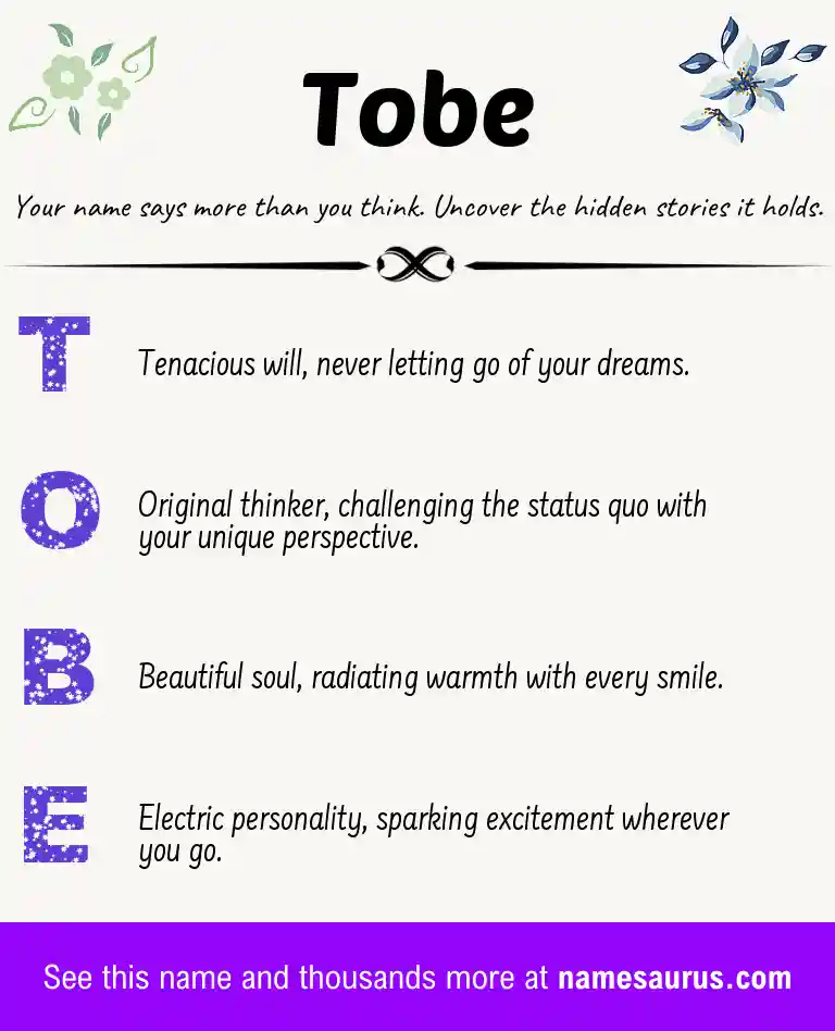 Acrostic poem about Tobe.