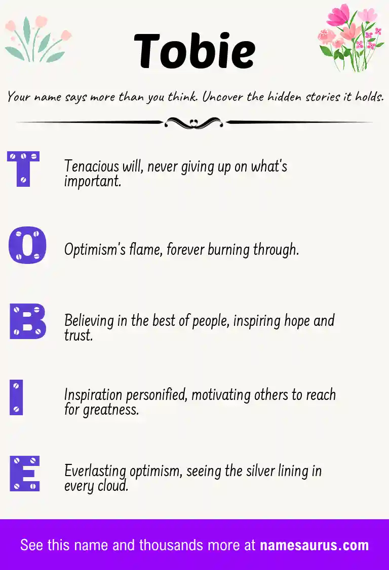 Acrostic poem about Tobie.