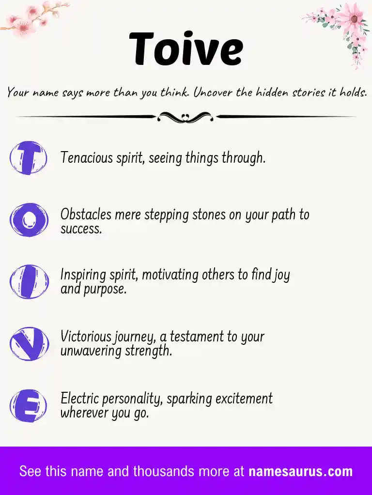 Acrostic poem about Toive.