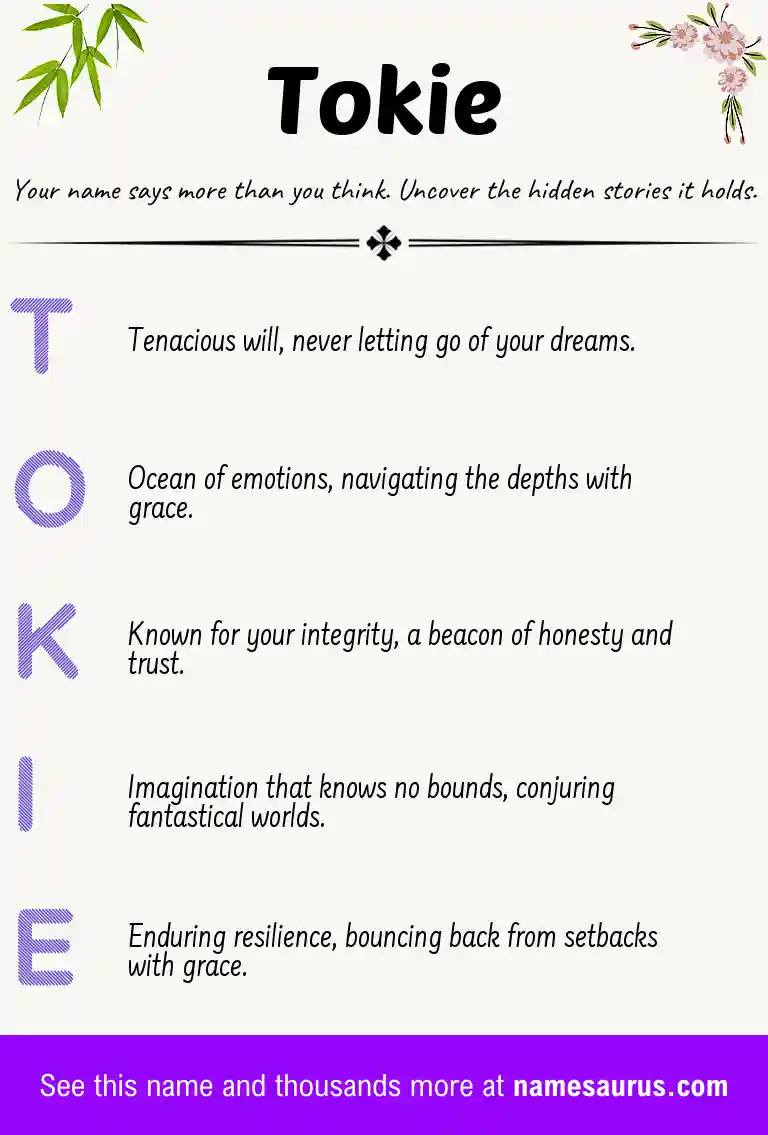 Acrostic poem about Tokie.