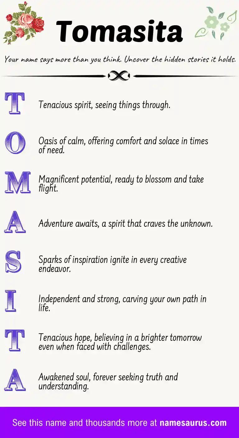 Acrostic poem about Tomasita.