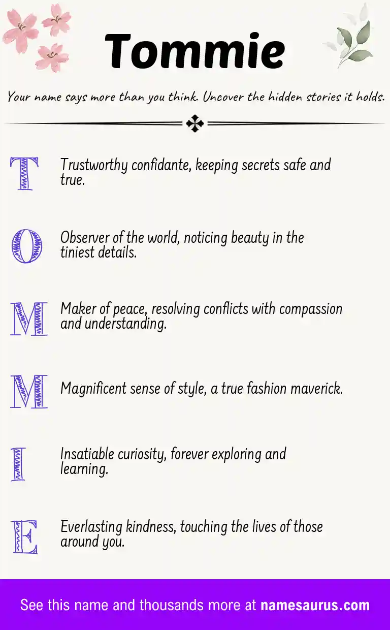 Acrostic poem about Tommie.