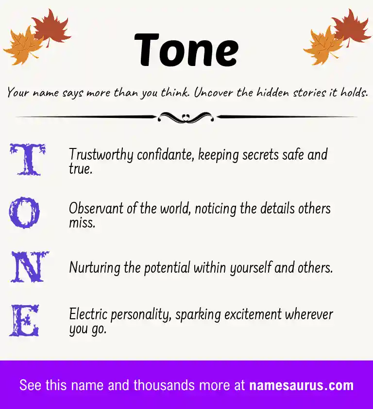 Acrostic poem about Tone.