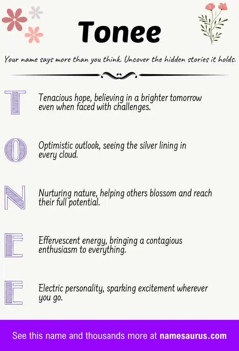 Acrostic poem about Tonee.