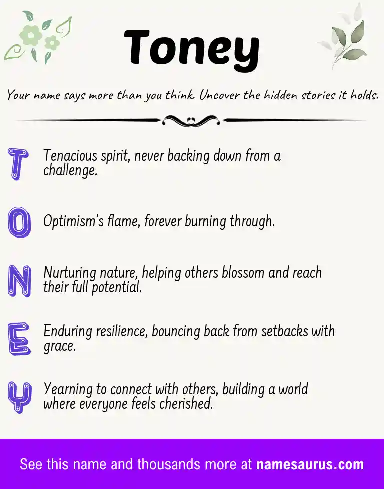 Acrostic poem about Toney.