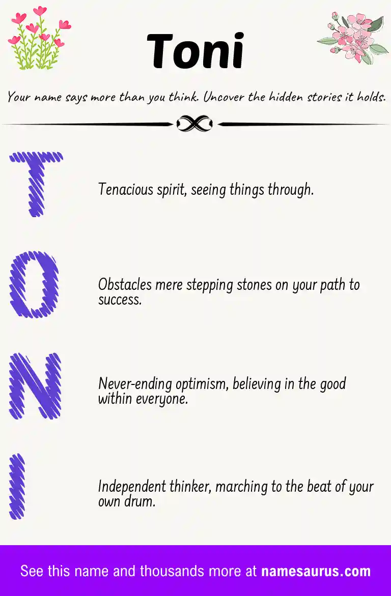 Acrostic poem about Toni.