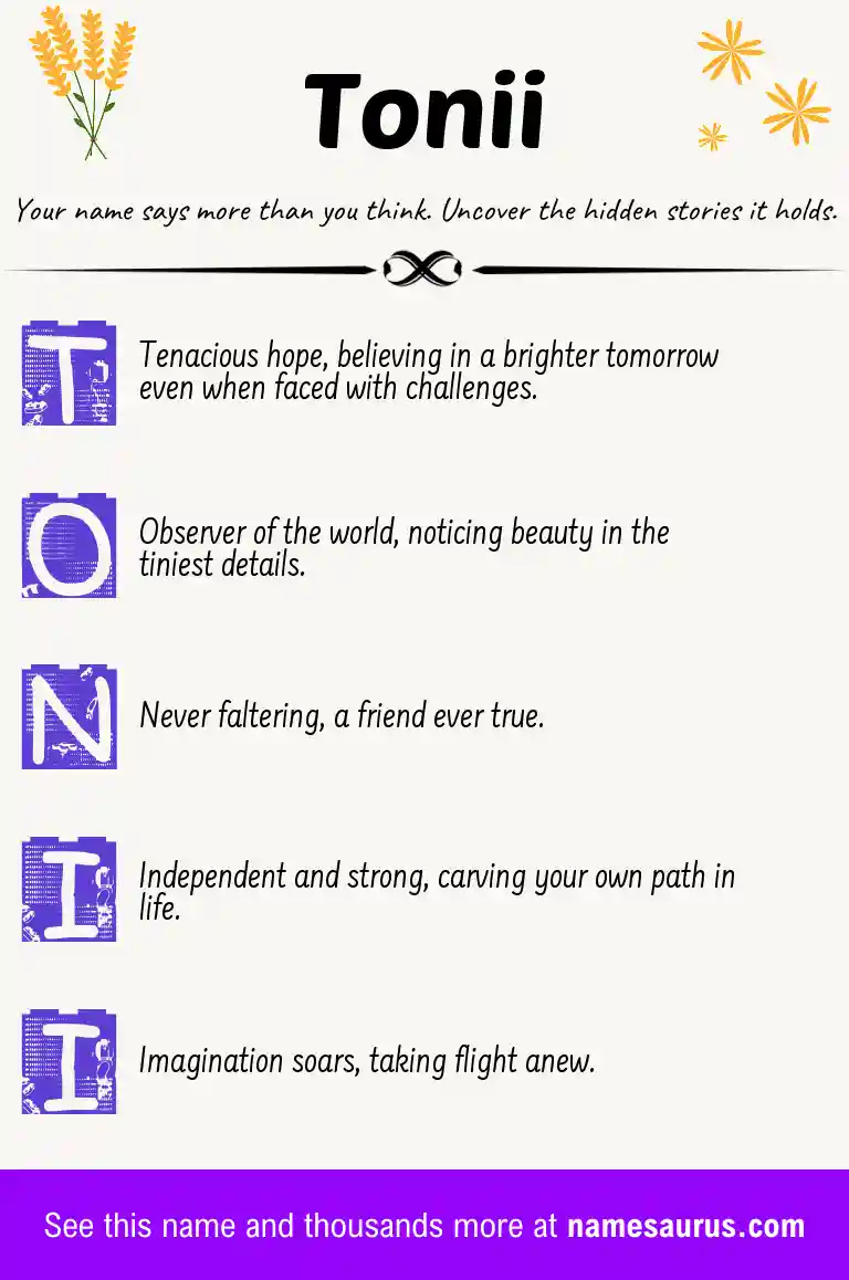 Acrostic poem about Tonii.