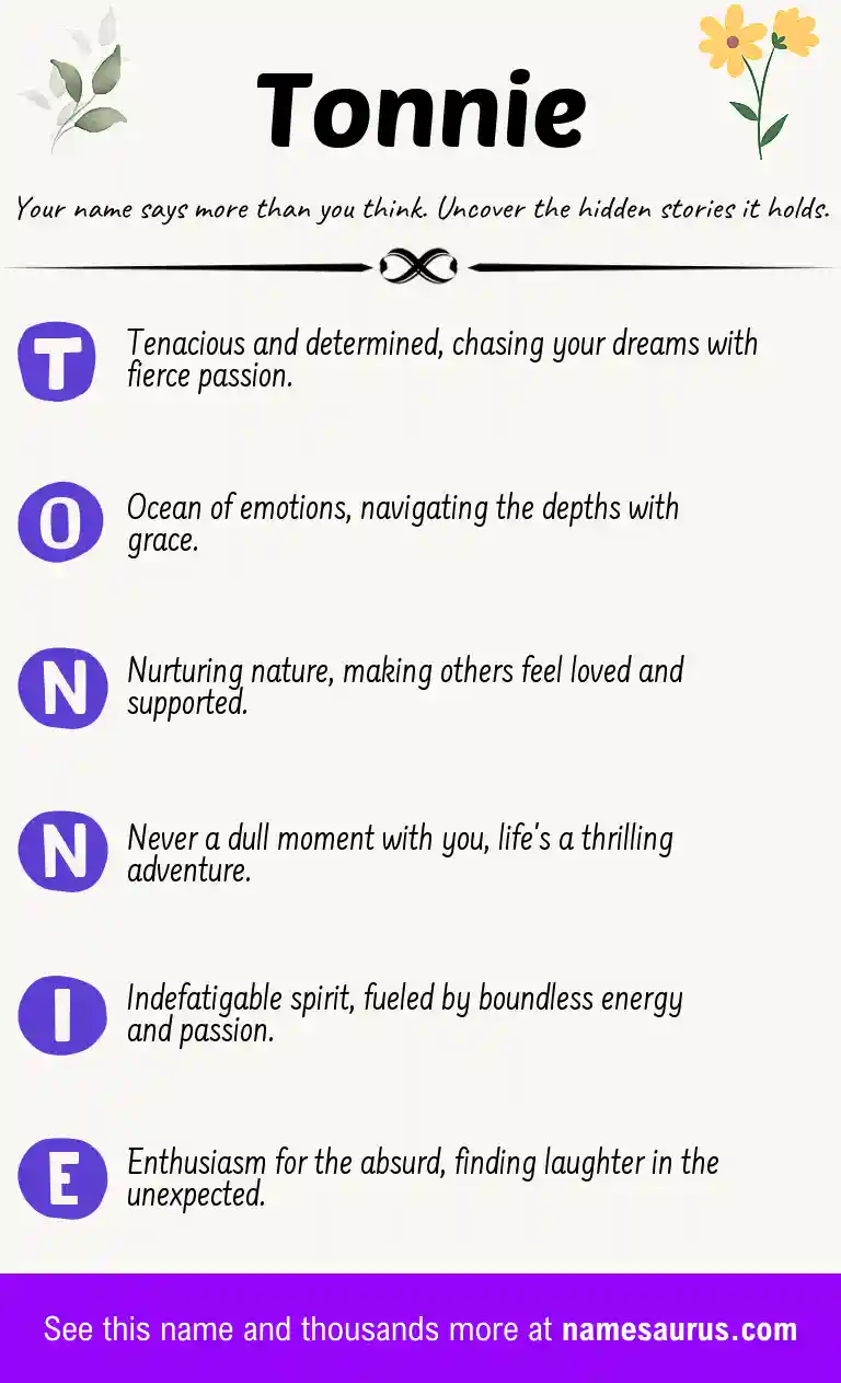 Acrostic poem about Tonnie.