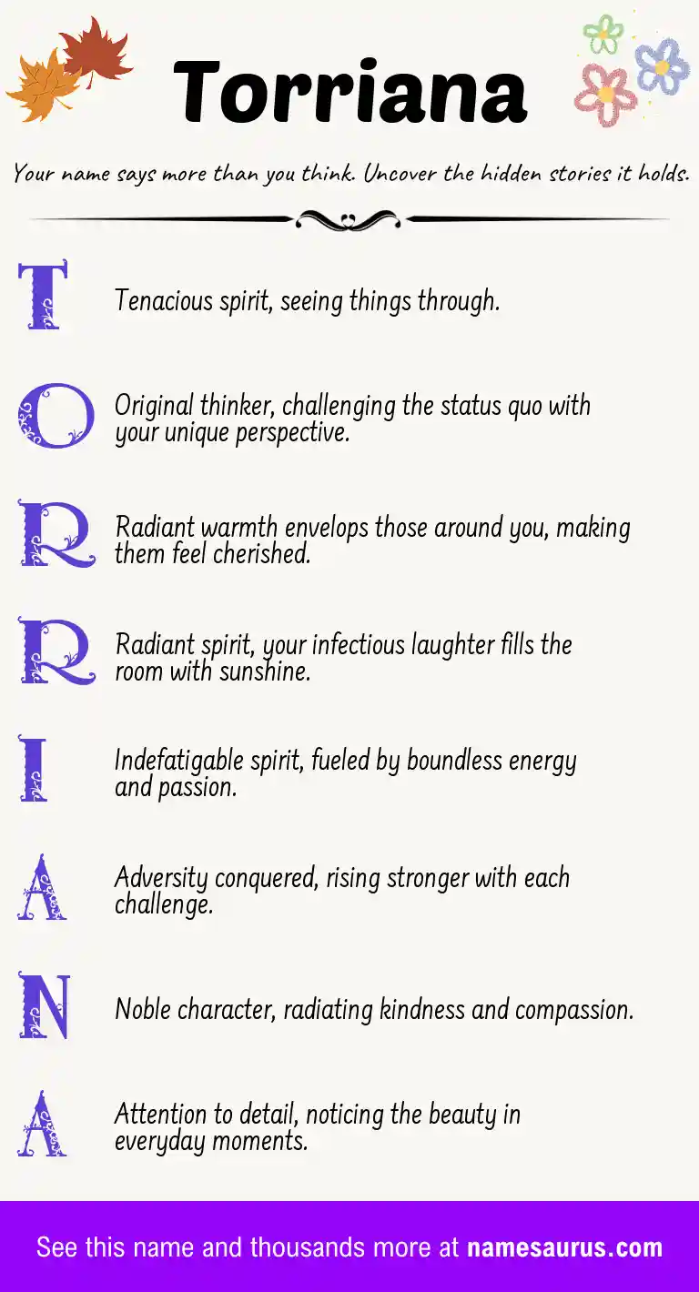 Acrostic poem about Torriana.