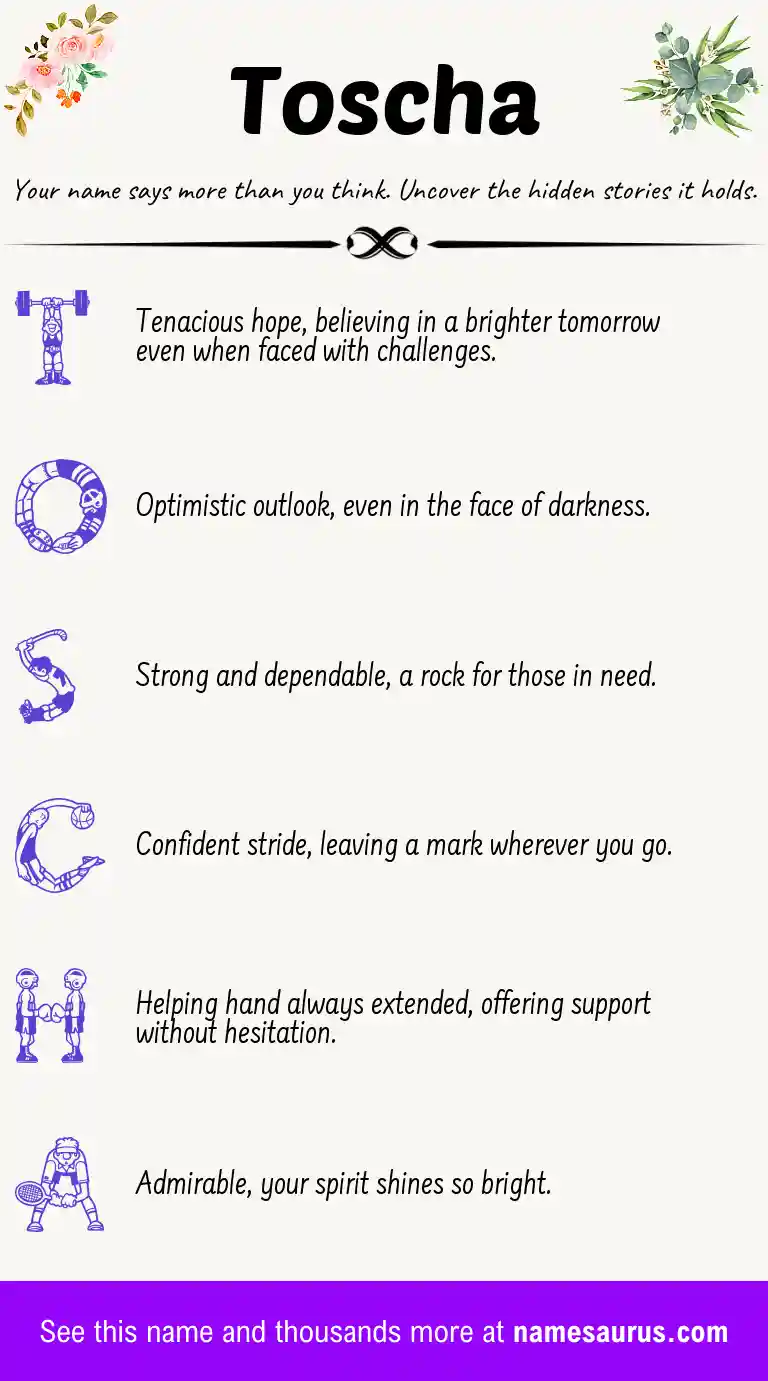 Acrostic poem about Toscha.