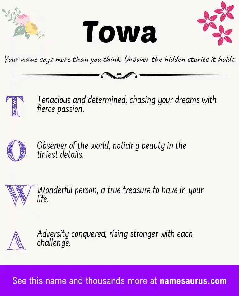 Acrostic poem about Towa.