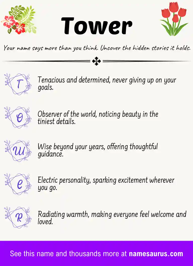 Acrostic poem about Tower.