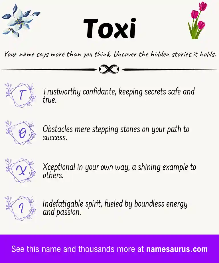 Acrostic poem about Toxi.