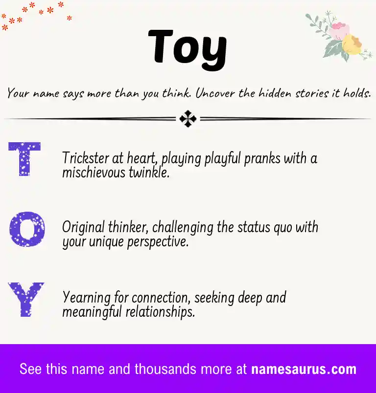 Acrostic poem about Toy.