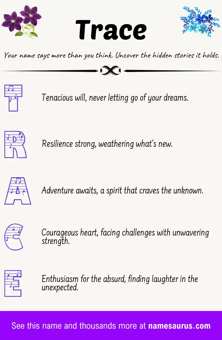 Acrostic poem about Trace.